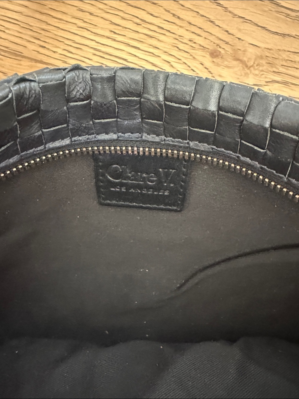 Clare V Grand Fanny Woven Navy Leather - Picture 5 of 6